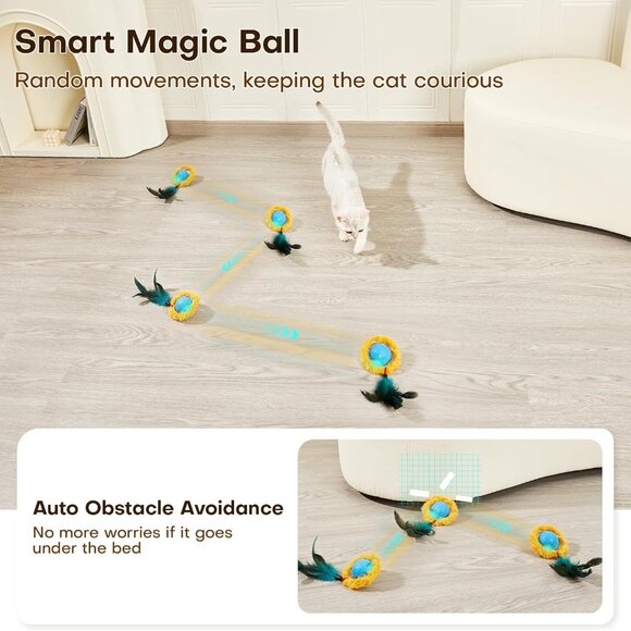 Interactive Cat Toys, Fast Moving Ball in Play Mat, Automatic Motion Activated B - Picture 4 of 6